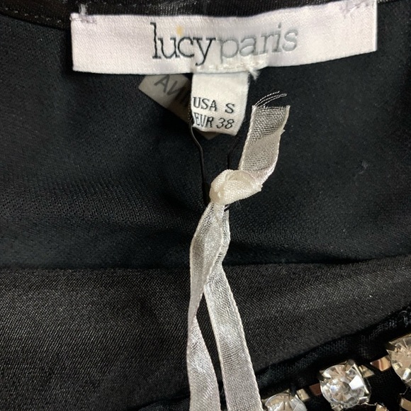 Lucy Paris Black Jeweled Midi Party Dress Women Small New With Tags - Picture 7 of 10